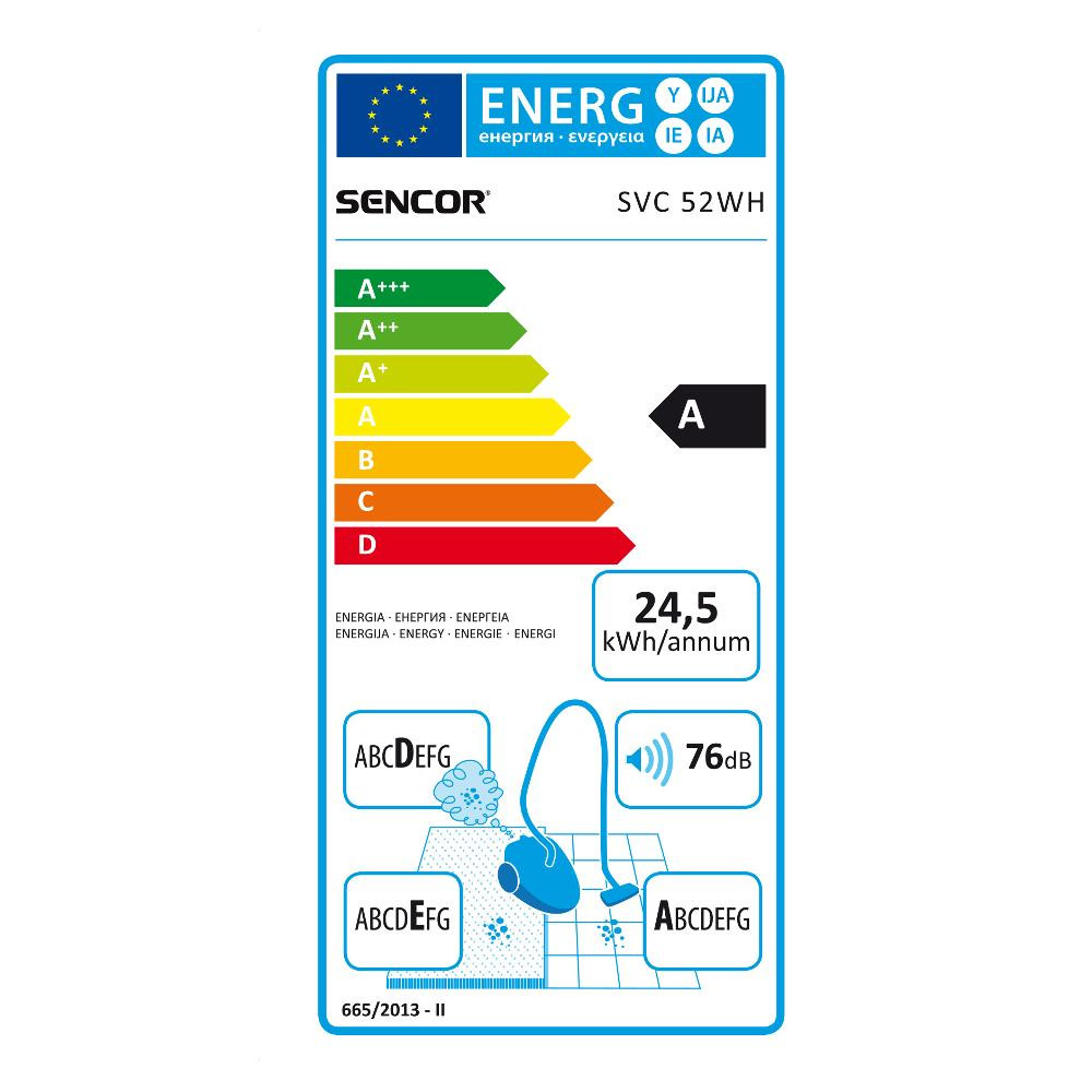 Usisivač sa kesom Sencor SVC 52WH-EUE3 - detalj