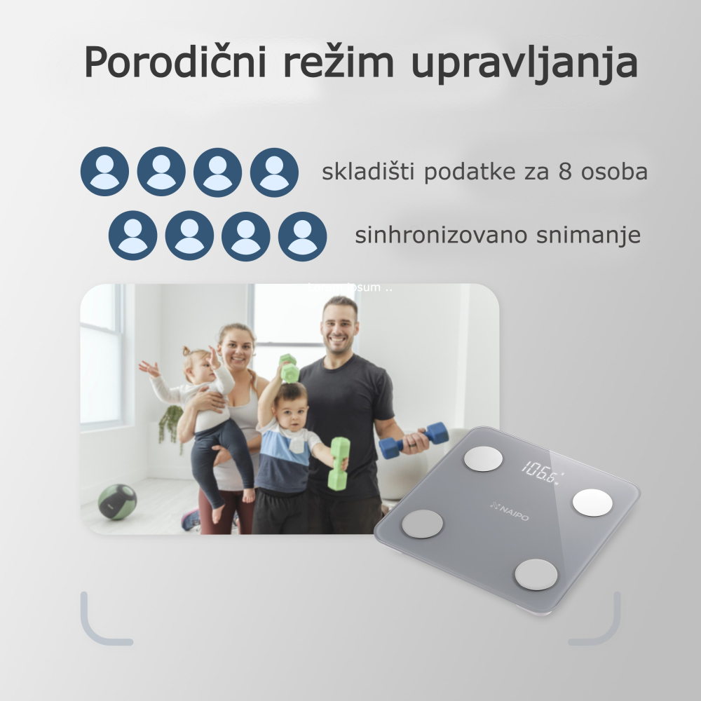 Dijagnostička vaga za telesnu analizu do 180kg Naipo NP-BS01 - detalj
