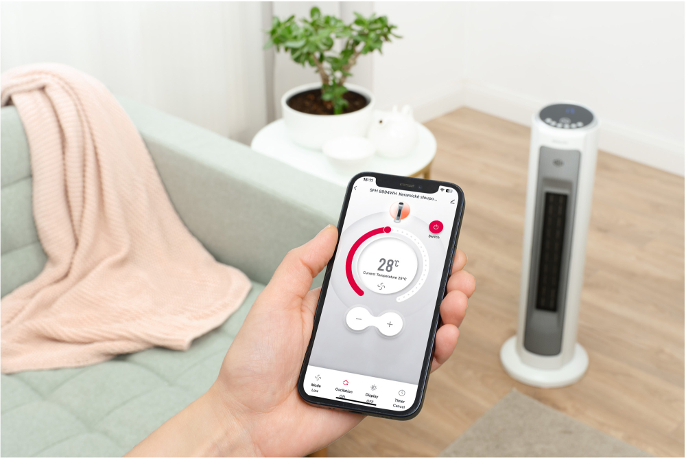 Pametna keramicka stubna grejalica SENCOR SFH 8994WH PTC - detalj