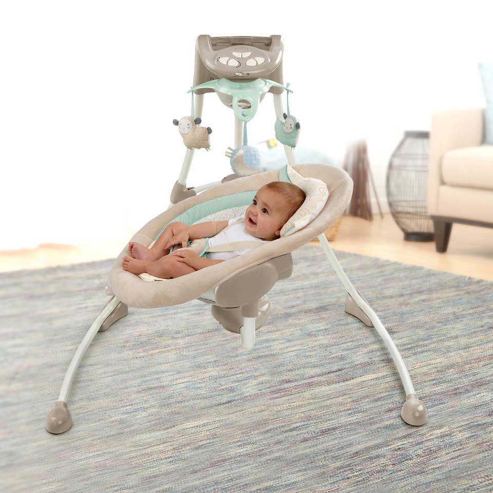InGenuity Pametna dvosmerna bebi ljuljaška Lullaby Lamb - detalj
