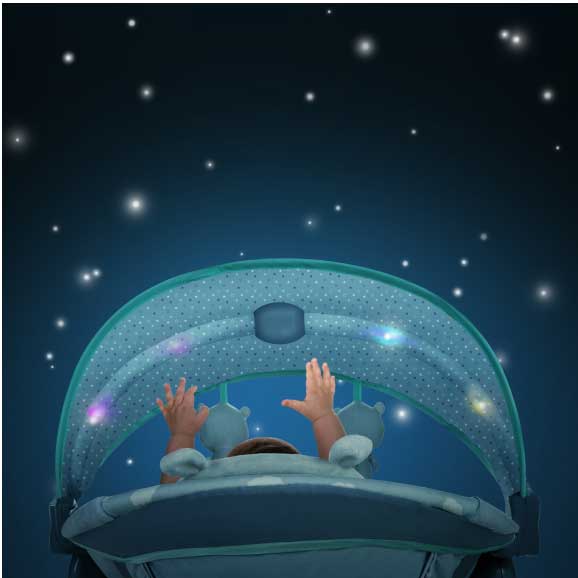 Ingenuity Bebi ležaljka sa melodijama, vibracijom i osvetljenjem Twinkle Teddy Bear - detalj