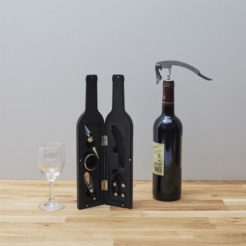 Set alata za otvaranje vina u poklon flaši 5 delova - detalj