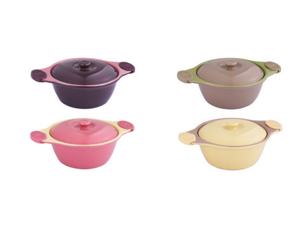 Bergner Okrugli keramički pekač sa poklopcem 1.65l Onebaker cream/brown BG-1802001-CB - detalj