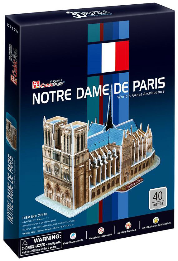 CUBIC FUN Noterdamska Katedrala Maketa 3D Puzzle 58097 - detalj