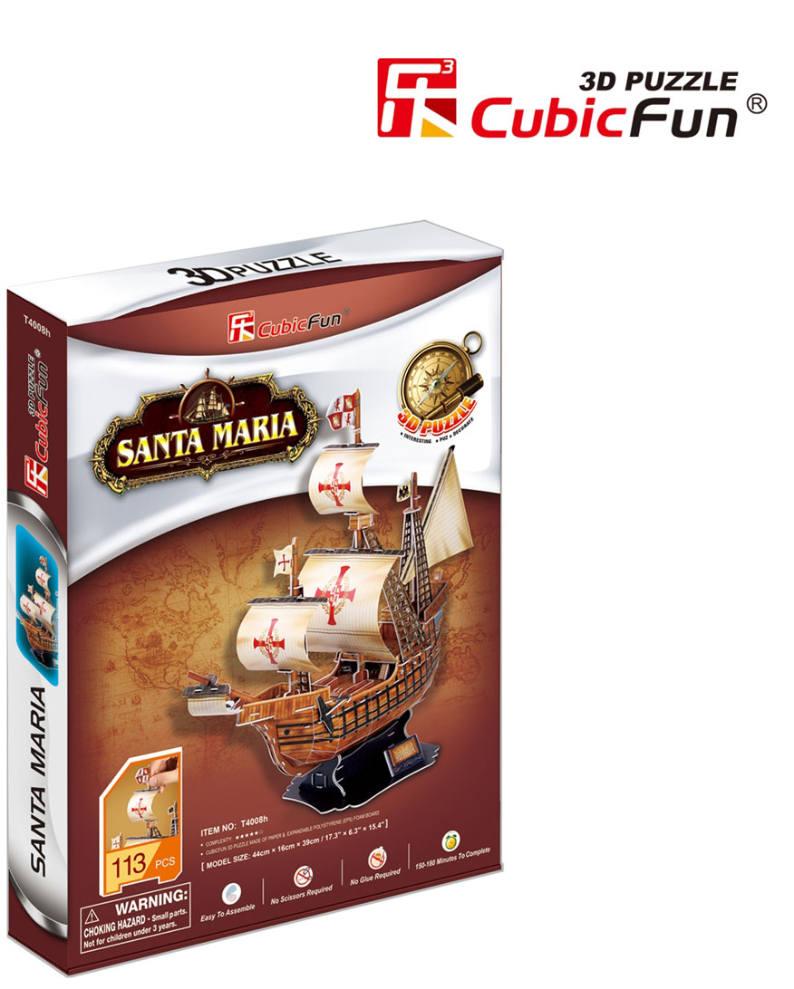 Santa Maria Maketa 3D Puzzle Cubic Fun P180 - detalj