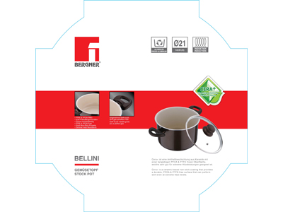 Bergner Keramička šerpa sa poklopcem 4.8l Bellini BG-6998 - detalj