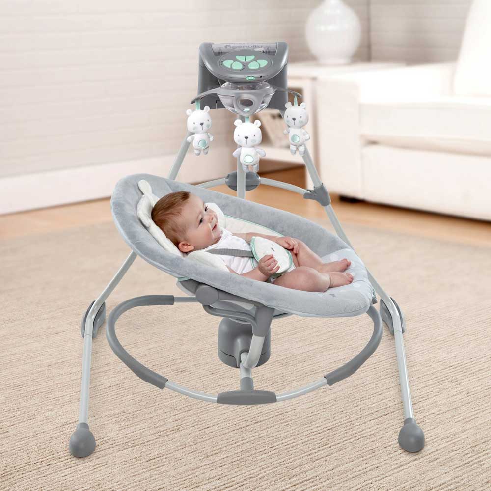 InGenuity 2u1 Pametna bebi ljuljaska i ležaljka Twinkle Teddy Bear - detalj