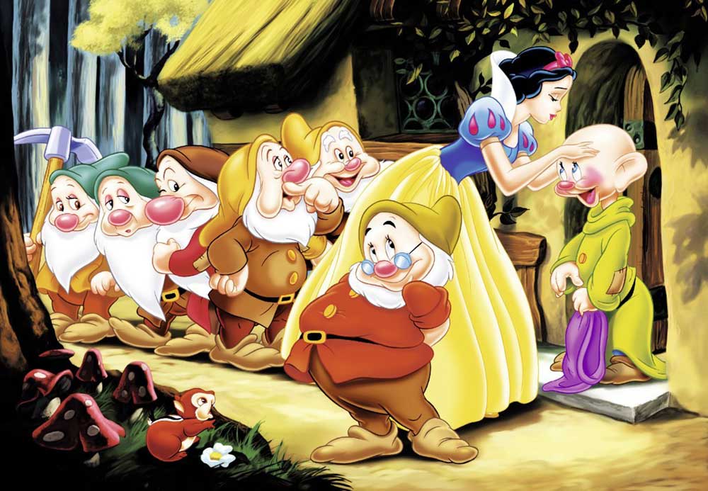 Ravensburger puzzle Snežana i 7 patuljaka 2x24 dela 01-088898 - detalj