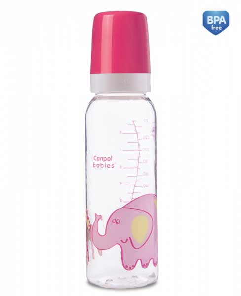 Canpol bebi flašica 250 ml Afrika zelena/roze/crvena 11/840 - detalj