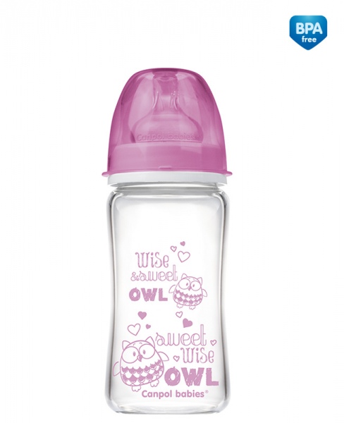 Canpol Staklena flašica za bebu EasyStart Anticolic 240ml Forest Friends 79/002 - detalj