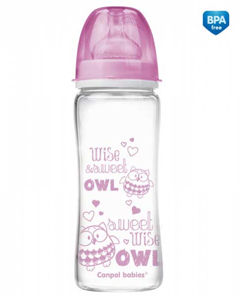 Canpol Staklena flašica za bebu EasyStart Anticolic 330ml Forest Friends 79/003 - detalj