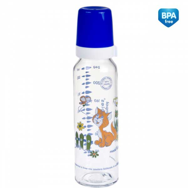 Canpol Baby Staklena flašica 240 ml Retro print 42/201 - detalj