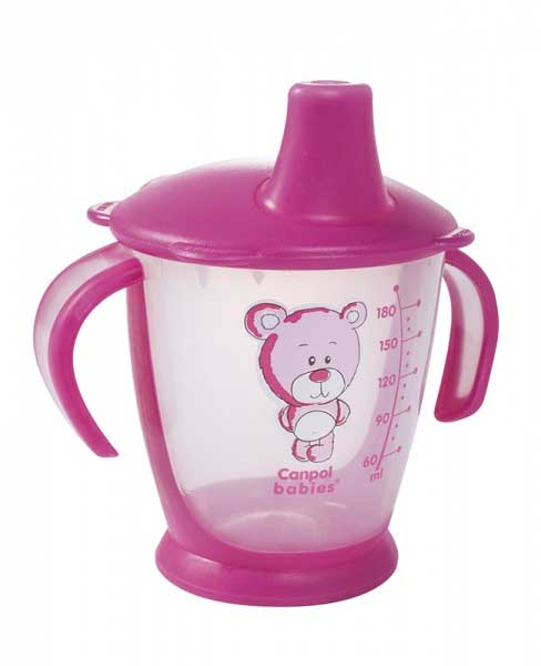 Canpol Non-spill čaša sa ručkama Teddy Friend 180ml  31/500 - detalj