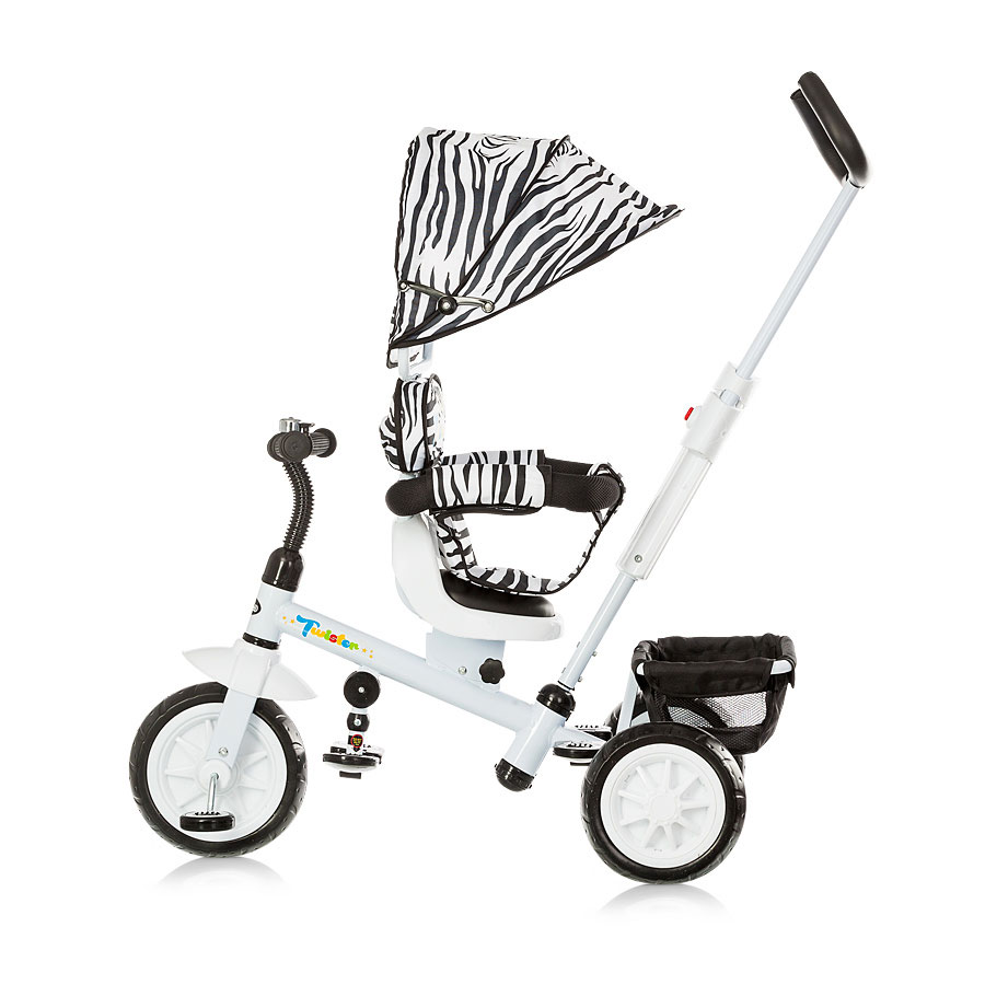 Chipolino tricikl - guralica TWISTER Bela - šara Zebra - detalj