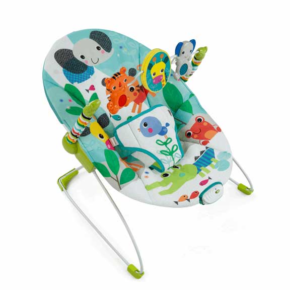 Bright Starts Ležaljka za bebe sa vibracijom Jungle Stream - detalj