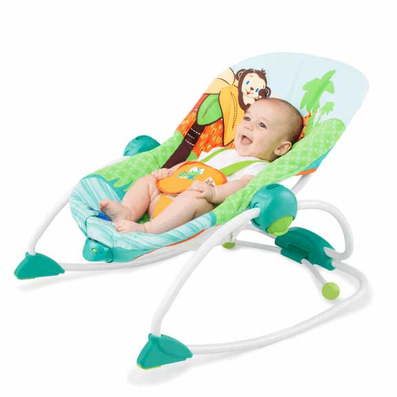 Bright Starts Ležaljka za bebe - fotelja za decu do 18kg Peek-a-Zoo - detalj