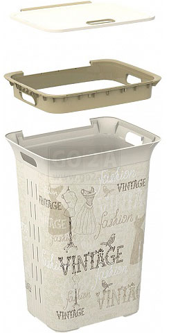 Korpa Za Veš Chic Hamper Flower Grey - detalj