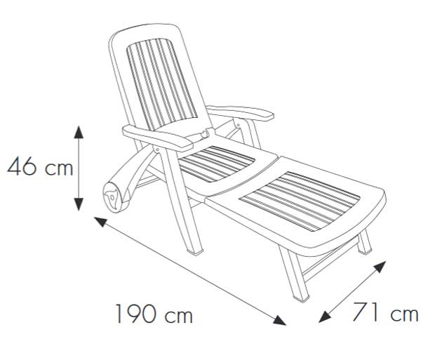 Ležaljka Zanzibar sa podesivim naslonom Bela - detalj