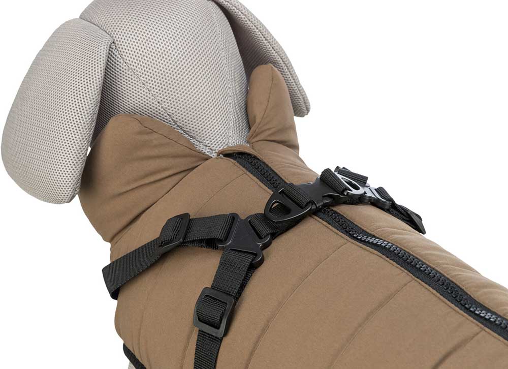 Zimska jakna sa amom za psa Pirou sand leđa 27cm Trixie 680381 - detalj