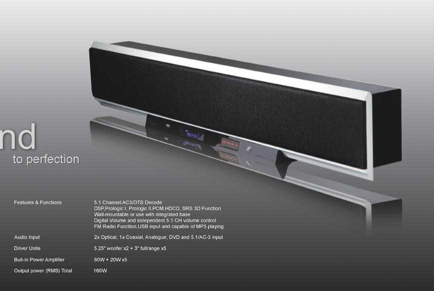 5.1 zvučni sistem za LCD i Plazma televizore u jednoj kutiji - detalj