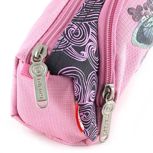 Target Pernica - okrugla sa 1 zipom i džepom Butterfly Pink 15887 - detalj