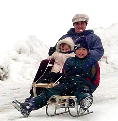 Klasične drvene sanke 90 cm (993010) - detalj