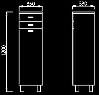 Kupatilski set Idevit Line sa umivaonikom, ogledalom i ormarićem - detalj