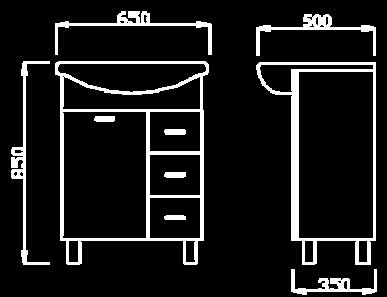 Kupatilski set Klasik sa umivaonikom, ogledalom ormarićem - detalj