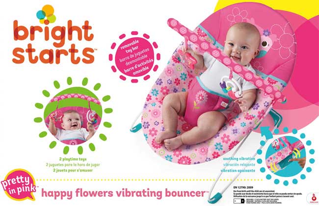 Bright Starts Bebi ležaljka sa vibriranjem Happy Flowers - detalj