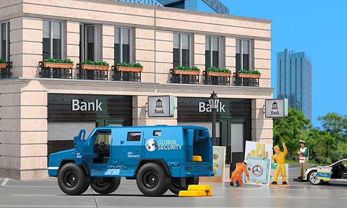 SIKU Automobilčić Blindirani džip transporter novca Rheinmetall Survivor 1926 - detalj