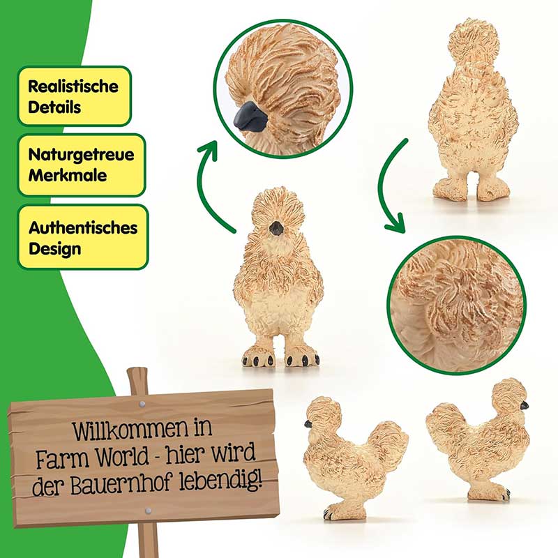 Schleich® Figurice Domaće životinje Kokoška silki 14891 - detalj