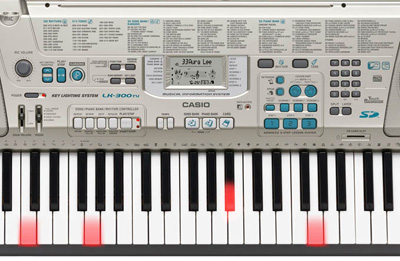 Casio LK-300TV klavijatura sa svetlećim dirkama - detalj