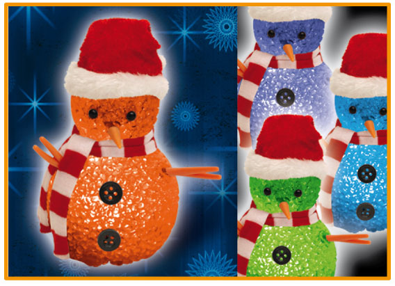 Svetleći Sneško Belić sa multikolor LED diodom 2 kom - detalj