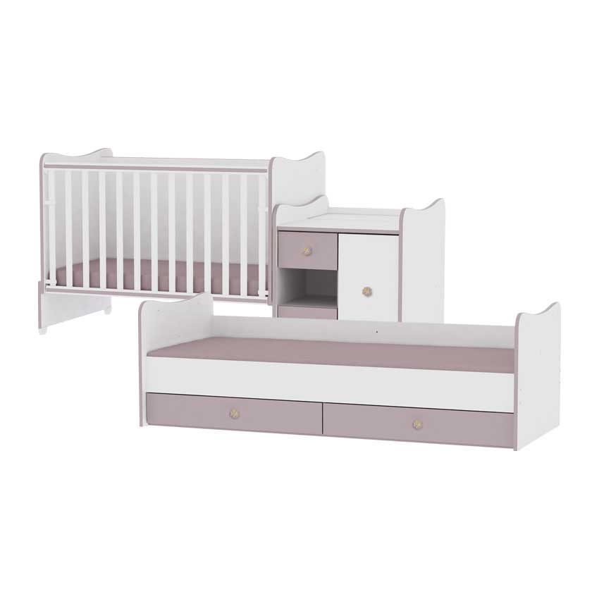 Lorelli Drveni krevetac 3u1 MiniMax White Cappuccino - detalj