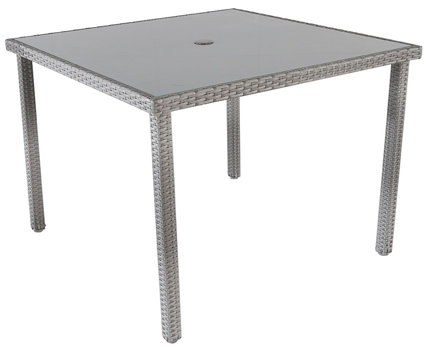 Baštenska Garnitura Od Ravnog Ratana PE Atlantic Siva - 4 Fotelje i Sto - detalj