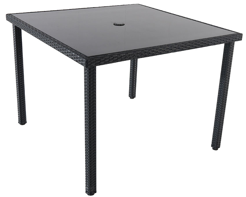 Baštenska Garnitura Od Ravnog Ratana PE Atlantic Crna - 4 Fotelje i Sto - detalj