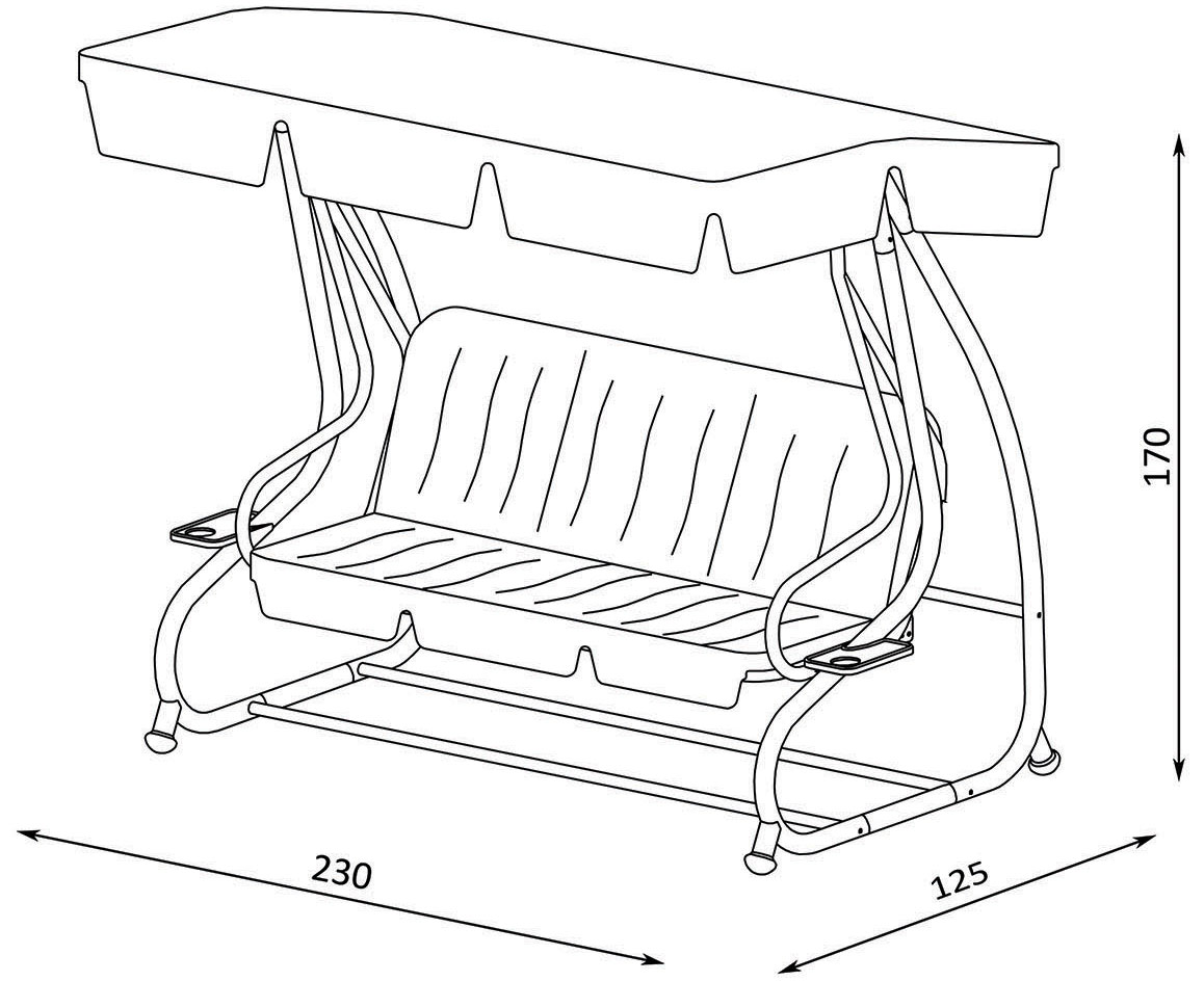 Baštenska Ljuljaška Trosed Crete Deluxe - detalj