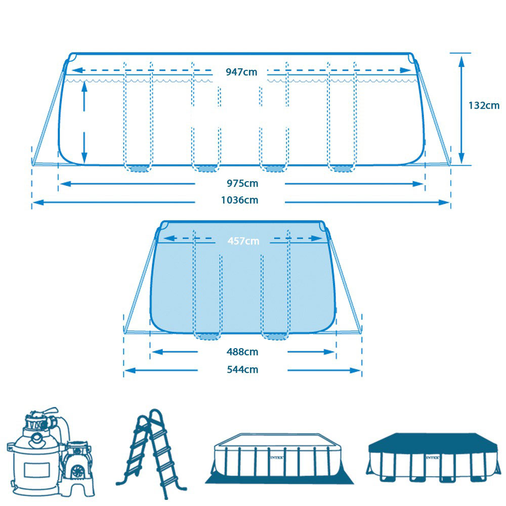 INTEX ULTRA FRAME BAZEN 975 x 488 x 132 cm Komplet - detalj