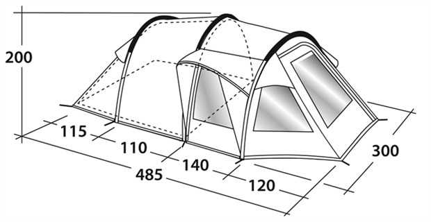 Šator za četiri osobe Outwell Nevada 4 110628 - detalj