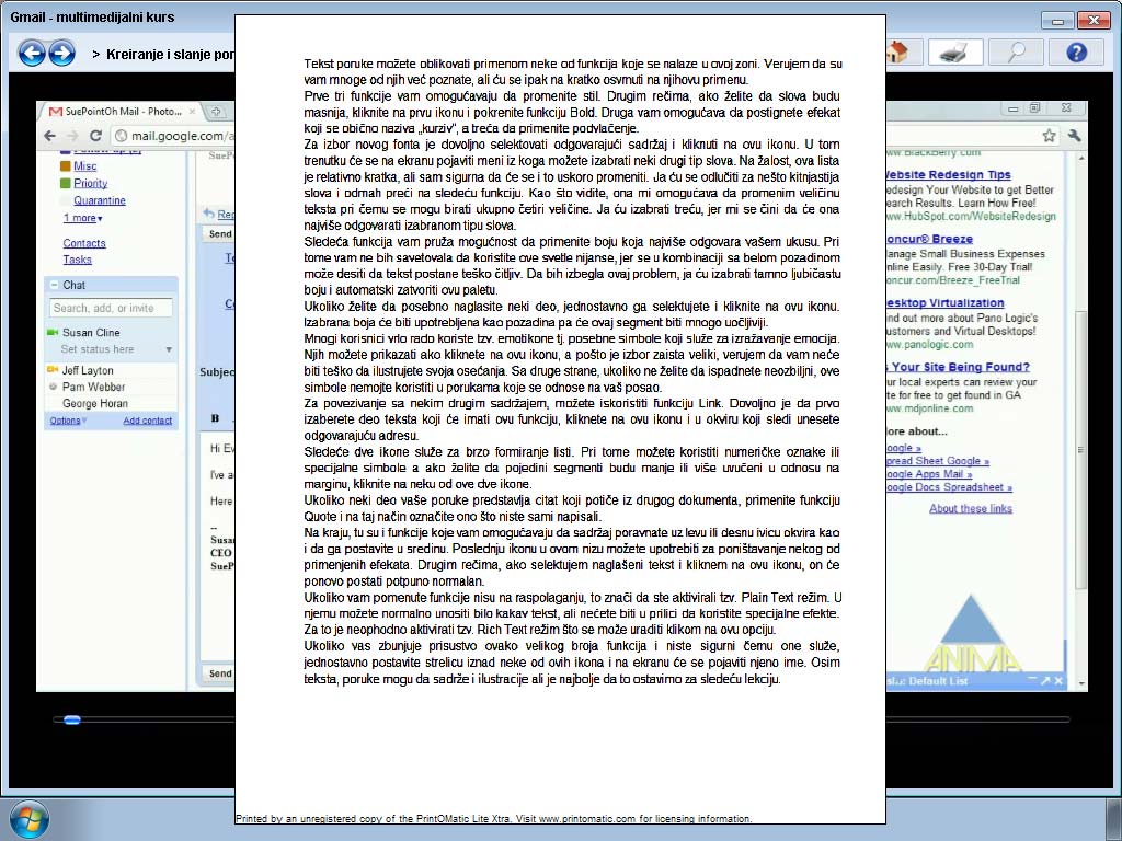 Multimedijalni kurs Gmail - detalj