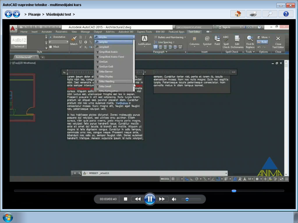 Komplet multimedijalnih kurseva za projektante - AutoCAD i ArchiCAD - detalj