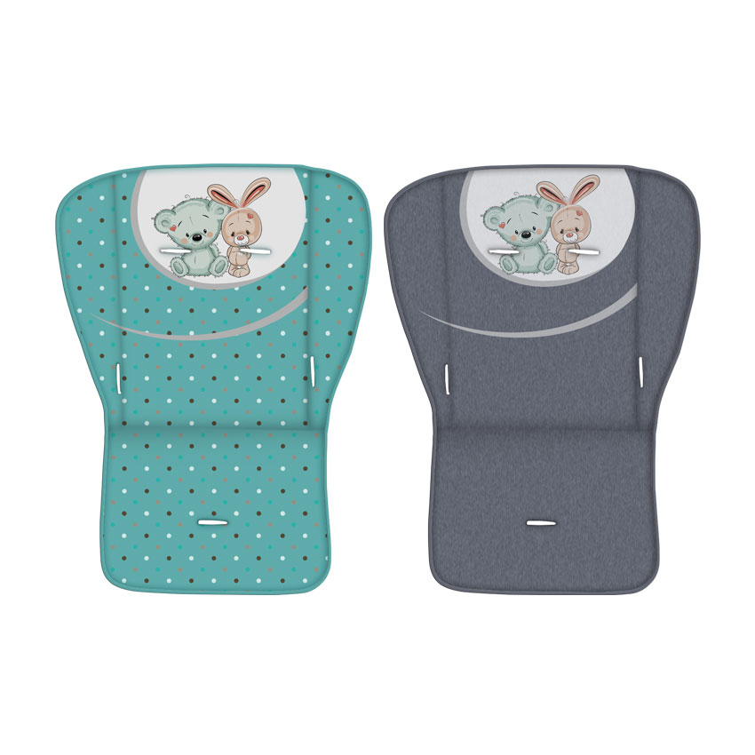 Lorelli Kolica za bebe 6m+ sa pokrivačem Foxy Green Grey Friends 10020521704A - detalj