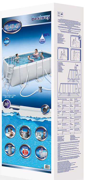 Pravougaoni Bazen Sa Čeličnom Konstrukcijom 412x201x122 cm BestWay Power Steel 56456 - detalj