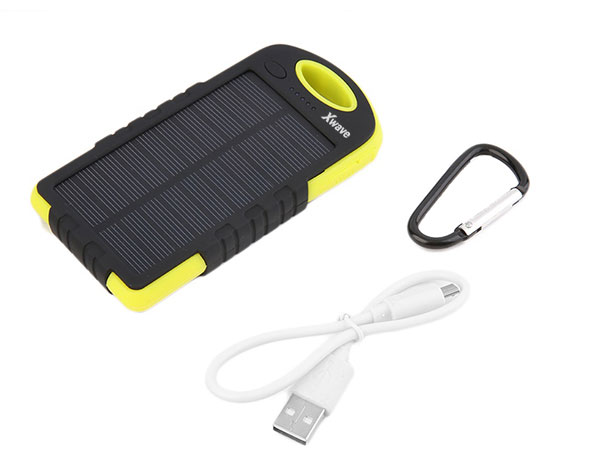 Dodatna solarna baterija za mobilne uređaje sa LED lampom 6000mAh Xwave Camp L 60 yellow - detalj