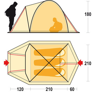 Ferrino Šator Shaba 3 za 3 osobe - detalj