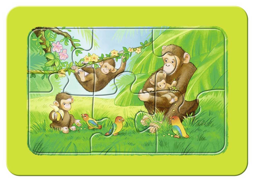 Ravensburger puzzle 3x6 delova - Slon, majmun, lav 06574 - detalj