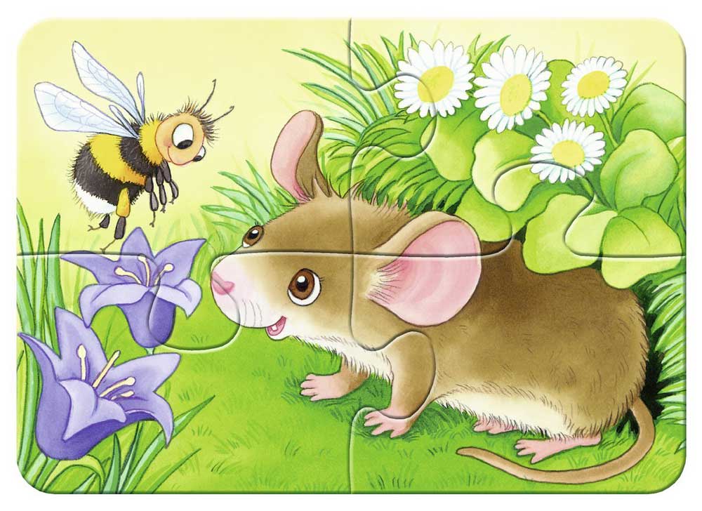 Ravensburger puzzle 20 delova  - 4u 1, šumske životinje 06952 - detalj