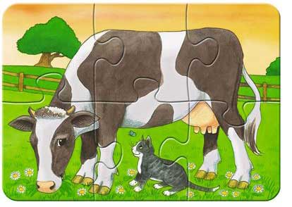 Ravensburger puzzle 20 delova - 4u 1, domaće životinje - detalj