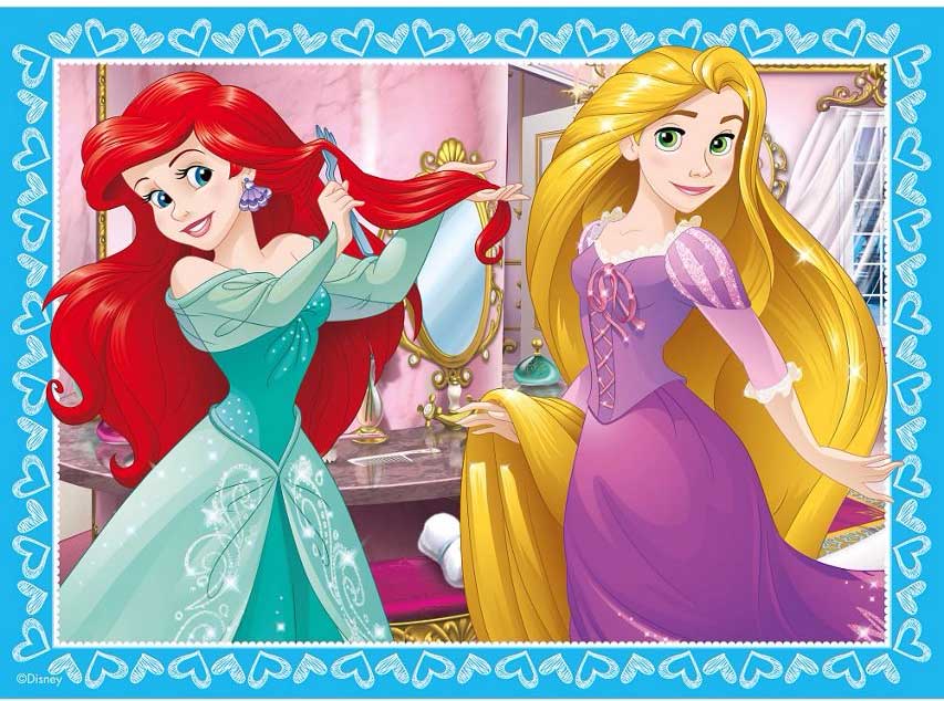 Ravensburger puzzle 72 dela - 4u1 Diznijeve princeze 07397 - detalj