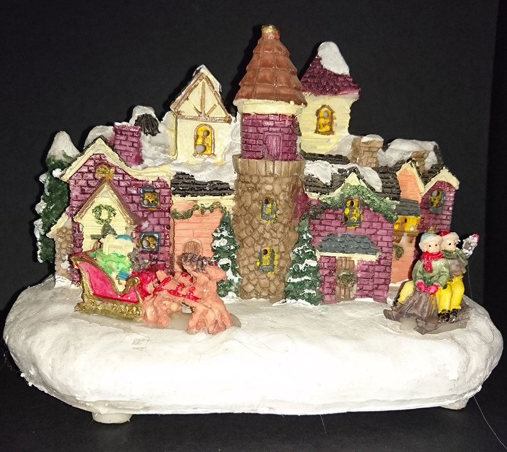 LED Svetleći Grad Sa Decom i Irvasima - Novogodišnja Dekoracija - detalj